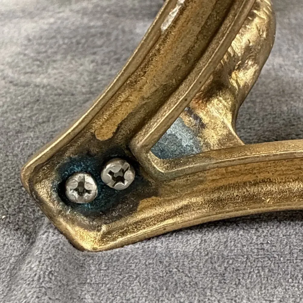Vintage Solid Brass Three Dolphin Marble or Egg (not Included) Stand Charity